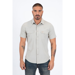 Mens "PERFORMANCE" Western Short Sleeve Shirt- Beige