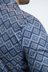 Mens "PERFORMANCE" Western Short Sleeve Shirt- Navy