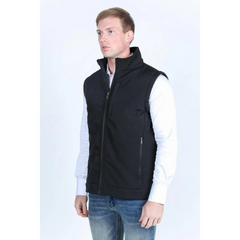 Mens Softshell Conceal Carry Water-Resistant Vest - Black