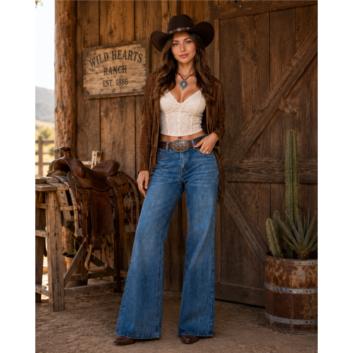 Mid-rise Tummy Control Relaxed Flare Jeans