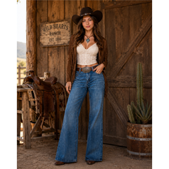 Mid-rise Tummy Control Relaxed Flare Jeans