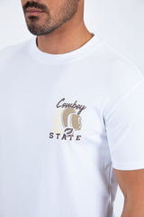 Platini Men’s Modern Fit Cotton Stretch T-Shirt - White