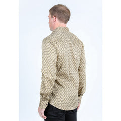 Platini Men’s Satin Cotton/Spandex Shirt - Beige
