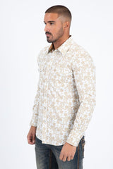 Platini Men's Western Modern Fit Shirt- White