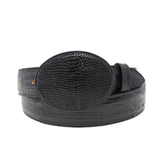 Rancher Black Teju Lizard Belt