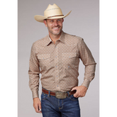 Roper Men's Rust Amarillo Medallion Print Long Sleeve Snap Shirt