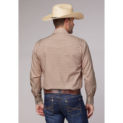 Roper Men's Rust Amarillo Medallion Print Long Sleeve Snap Shirt