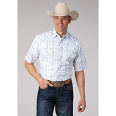 Roper Men's White Plaid Short Sleeve Snap Shirt