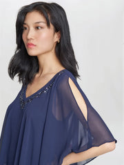 Gina Bacconi Diana V Neck Embellished Dress