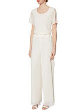 Gina Bacconi Chalk White Triple Layer Chiffon Top