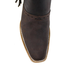 "Sierra" Artillero Fringe Bootie- Dark Brown