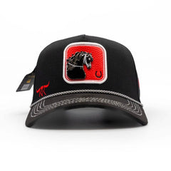 The King Ranch Frison Horse Cap - Black & Red