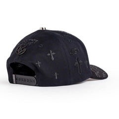 Triple Cross Rhinestone Snapback Hat – Blackout Edition