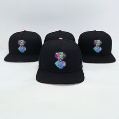VBR Durango Pancho Villa black snapback cap front view with colorful portrait patch