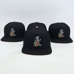 VBR Jalisco black cotton blend snapback cap front view with embroidered graphic