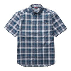 Wolverine Built Stretch Short Plaid Shirt - Stormy Blue