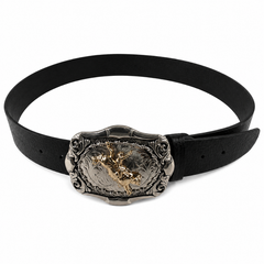 Women’s Belt w/ Silver Buckle - Black