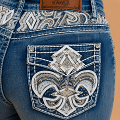 Women's Westfield Eagle Embroidered Frayed Denim Shorts