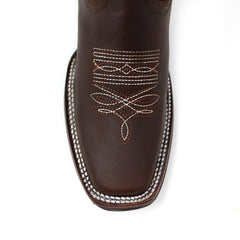Zultana Juniors Square Toe Cowboy Boot- Chocolate