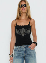 Adeza Studded Tank Top Black