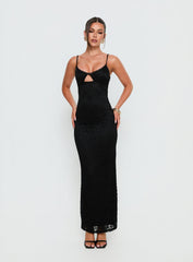 Alannis Lace Maxi Dress Black