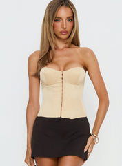 Afelia Strapless Corset Top Lemon