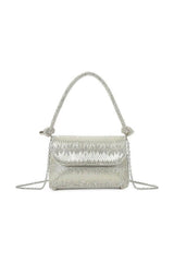 Cecily Diamante & Crystal Embellished Handle Bag in Silver