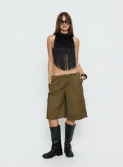 Allyza Baggy Cargo Shorts Olive