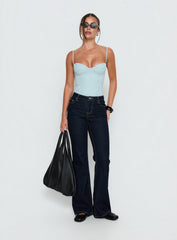 Alorah Textured Bodysuit Blue