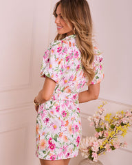 Light Flora Belted Floral Mini Dress