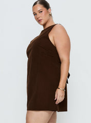 Alfalfa Corduroy Mini Dress Chocolate Curve