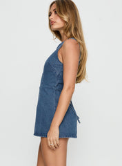 Ainsleigh Shift Denim Playsuit Mid Blue Wash
