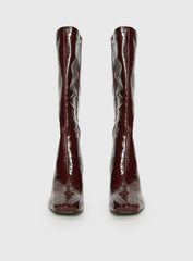 Alexx Knee High Boots Burgundy