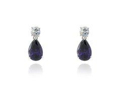 Cachet London Shade Silver Tanzanite Drop Earrings