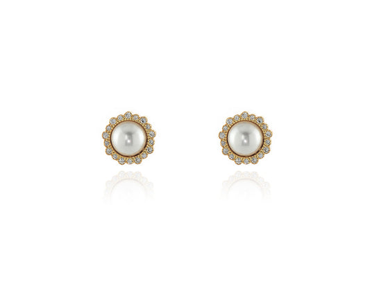Cachet London Jasmin Pearl Gold Earrings