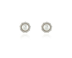 Cachet London Jasmin Pearl Silver Earrings