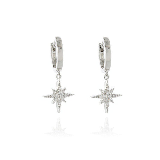 Cachet London North Star Silver Huggie Hoops