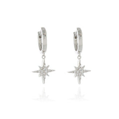 Cachet London North Star Silver Huggie Hoops