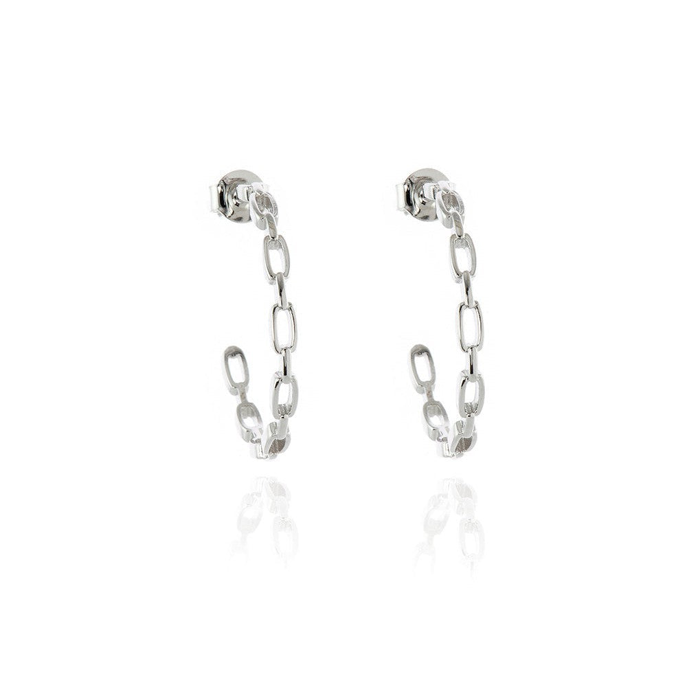 Cachet London Raja Silver Hoop Earrings