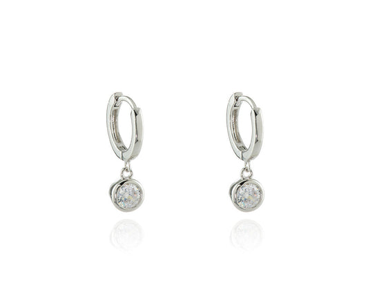 Cachet London Renate Silver Huggie Earrings Hoop