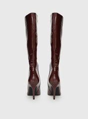Alexx Knee High Boots Burgundy