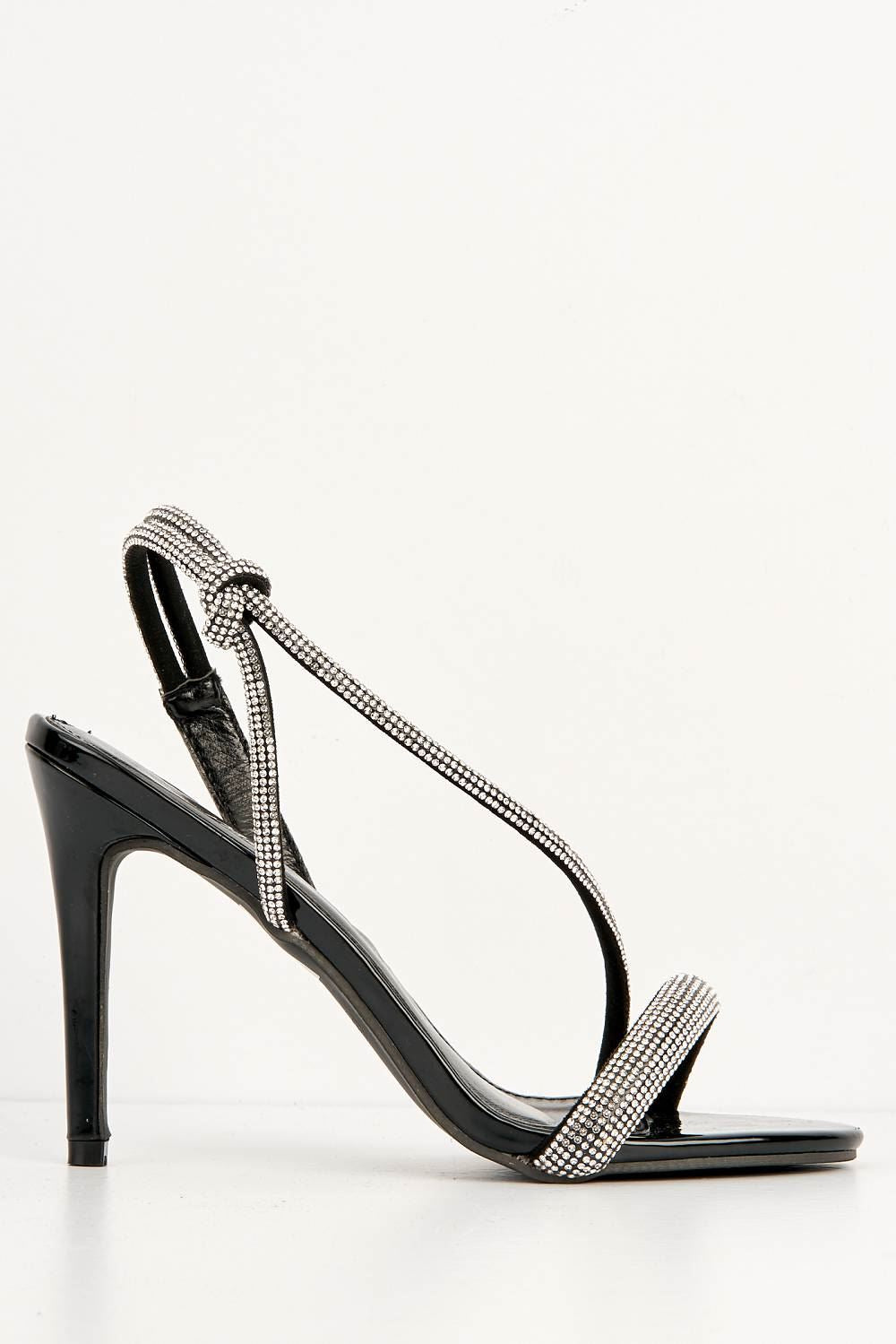 Elance Diamante Embellished Sling-Back Heeled Sandals in Black