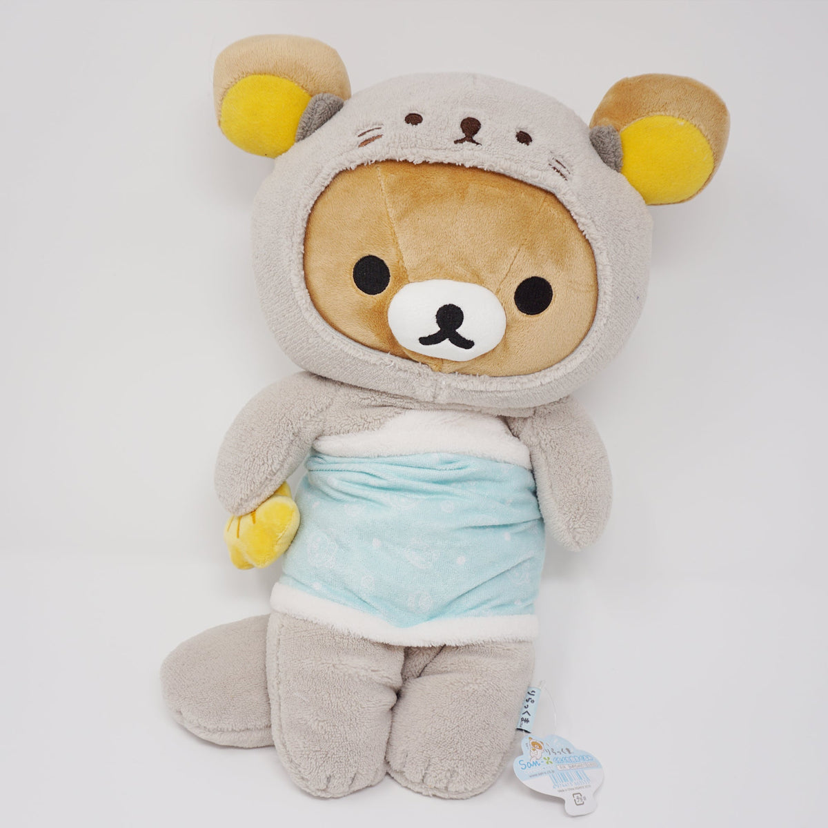 2016 Grey Rilakkuma Otter Outfit in Blanket Large  - Otter Theme Rilakkuma