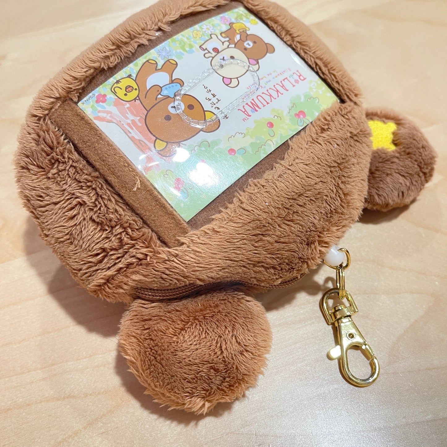 2016 Chairoikoguma Face Reel Pass Case Keychain - Rilakkuma