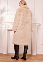 Angeleye Coffee Long Coffee Faux Fur Coat