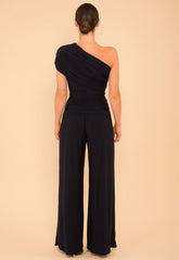 Atom Label Navy Rhodium Jumpsuit