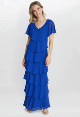 Gina Bacconi Catherine Tiered Maxi Dress