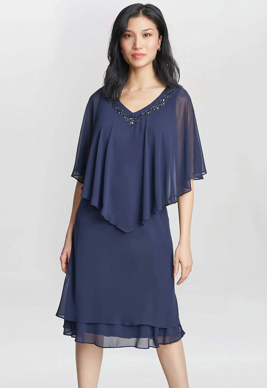 Gina Bacconi Diana V Neck Embellished Dress