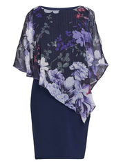 Gina Bacconi Blue Estelle Printed Dress