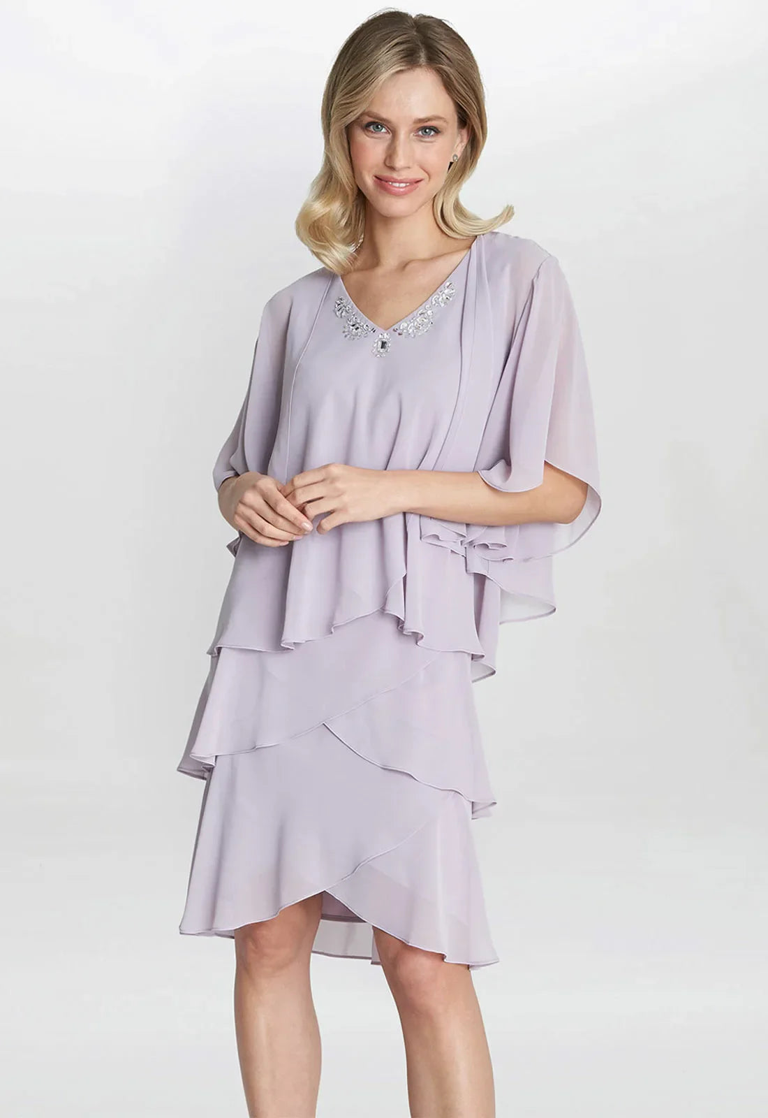 Gina Bacconi Dawn Tiered Dress And Jacket